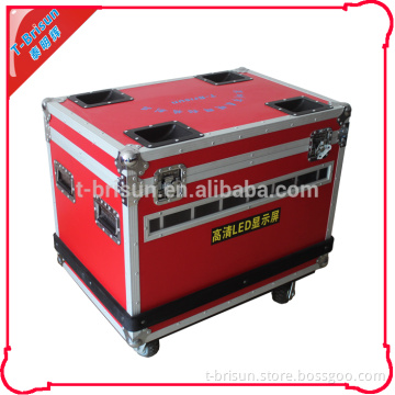 heavy-duty hardware flight case with swivel-mount wheel